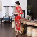 Autumn and Winter New Cheongsam Improved Long Large Size Women's Performance Banquet Dress Retro Slim Mother