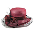 Wholesale Women Plain Organza Church Hat Elegant Ladies Wedding Hats With Mesh Decoration