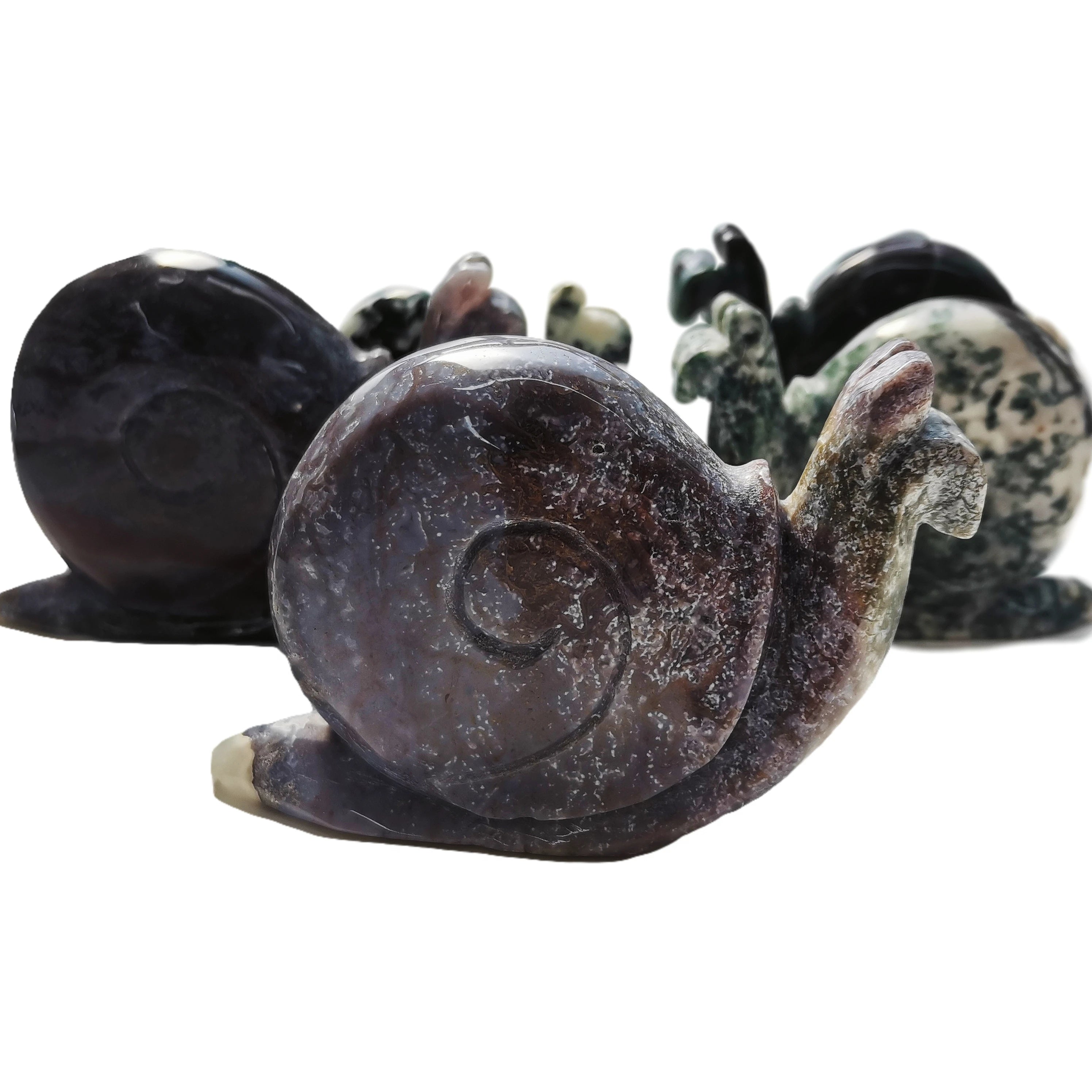 Wholesale High Quality Natural Crystal Quartz Polished Ocean Jasper Snails for Decoration