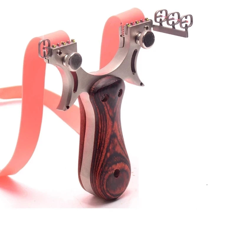 High Precision Fast Pressing Stainless Steel Slingshot Flat Leather High Power Shooting Professional Outdoor Hunting Equipment
