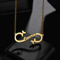 Custom Infinite Symbol Name Stainless Steel Necklace Female Personalized Women's English Alphabet Butterfly Pendant Necklace