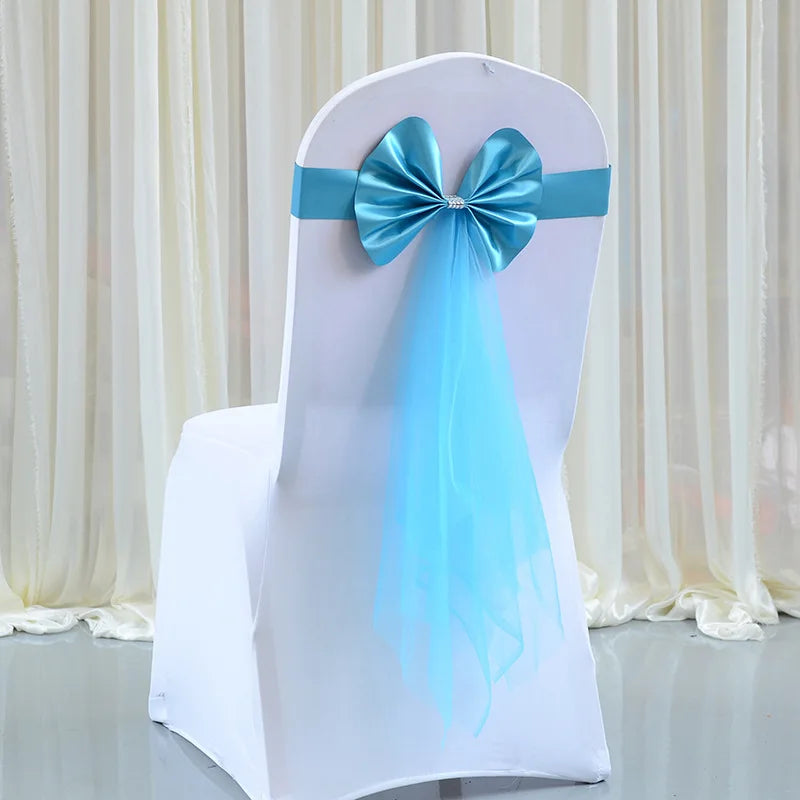 Wedding Chair Sashes Spandex Cover Elastic Plain Design for Banquets Parties Events for Restaurants and Home Use