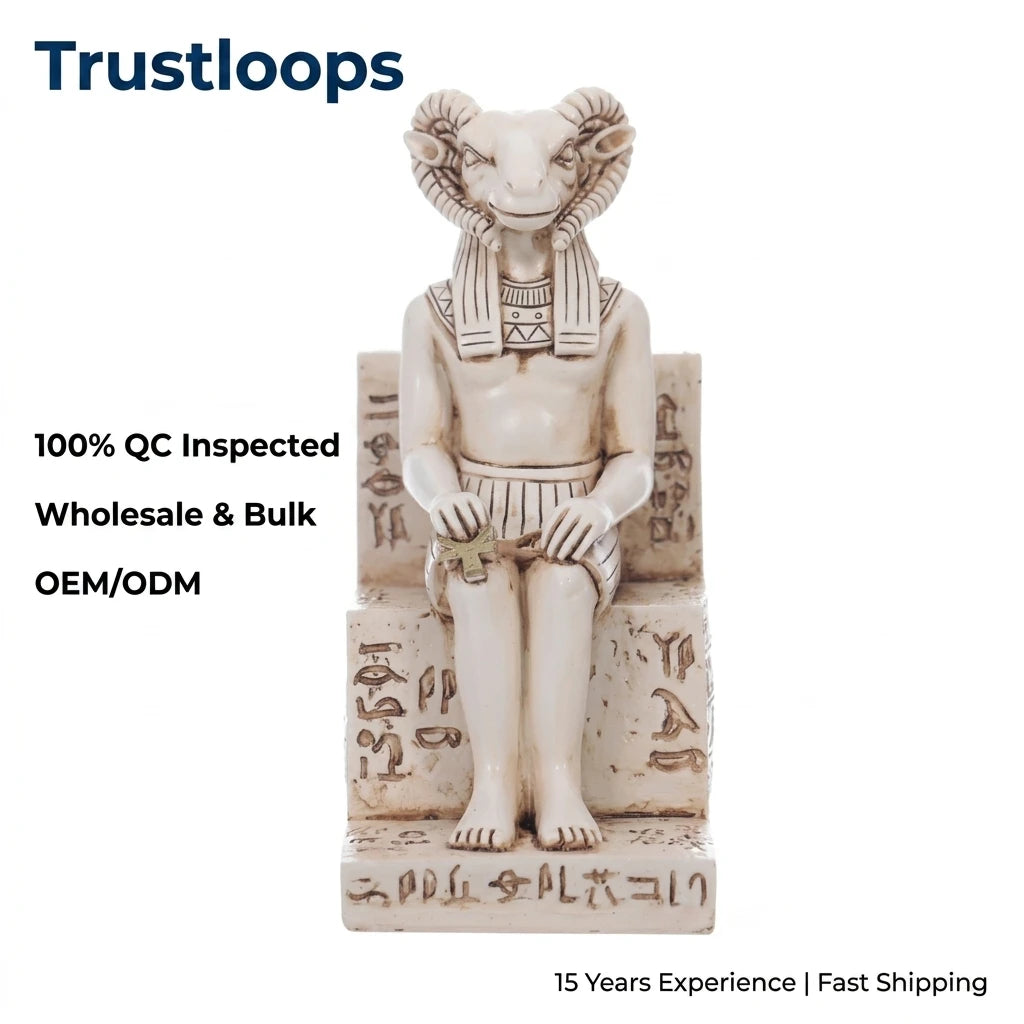 Trustloops Private Label Resin Crafts Customization Featuring Hand Painted Egyptian Deity Statues for Bulk