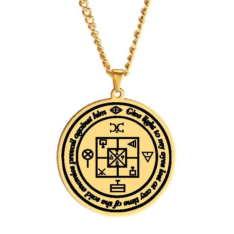 Gambling Luck Give Light to My Eyes Lest at Any Time of the Taid Enemies Prevail Against Him Stainless Steel Pendant Necklace