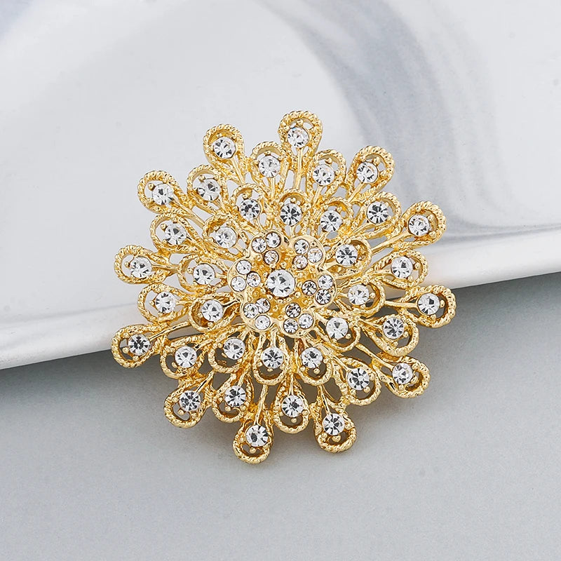 Weiman Direct Sale Snowflake Metal Crystal Rhinestones Brooches Children's Engagement Jewelry for Wedding Bouquets Invitations