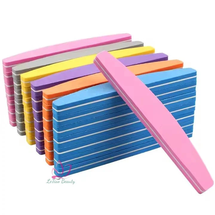 High-quality Silicon Carbide Paper 10PCS Double Sided Professional Nail File 100/180 Colorful Sponge Nail Buffer Manicure Tools