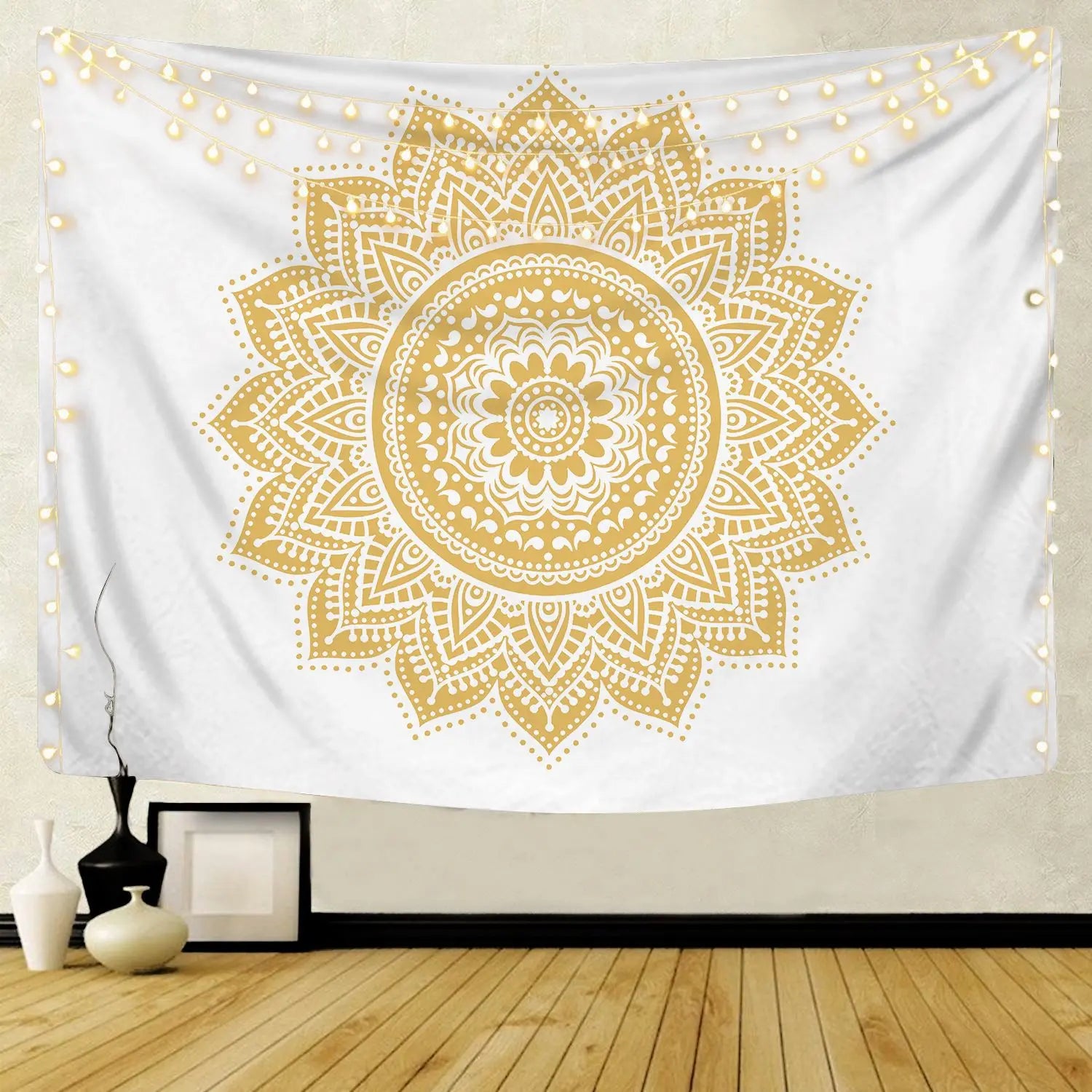 Custom Aubusson Woven Mandala Tapestry Wall Hanging Decoration Bohemian Beach Towel Polyester Thin Blanket Yoga Shawl Travel Mat