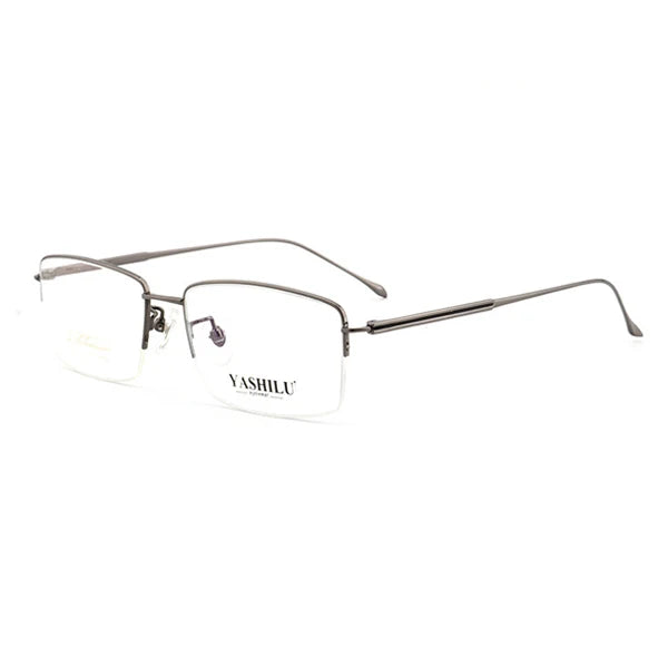 Wholesale Pure Titanium Eyewear Male Half Frame Optical Glasses Frame Spectacle Eyeglasses Frames for Men