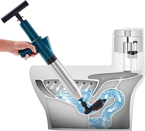 Air Drain Blaster High Pressure Toilet Plunger-Flexible Rubber Compact Design Powerful Bathroom Cleaning Tool