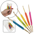 Elegant 5pcs/set Double End Gold Crochet Hook Fancy Soft TPR Handle Ergonomic Aluminum Stylish Fashion Design Needlework Product