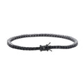 BB238 3mm 4mm 5mm Geometric Black Zirconia Hip Hop Tennis Bracelets Brass Chain for Men and Women