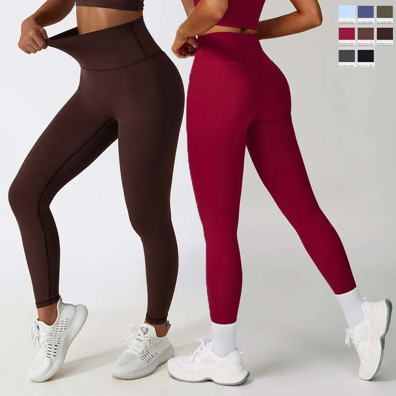 SHINBENE Womens Brushed Breathable Four-Way Stretch Eco-Friendly High Waist Gym Compression Tummy Control Yoga Leggings