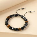 6mm 8mm 10mm Stone Tiger Eye Bracelets Healing Lava Stress Relief Energy Bracelets for Men Women