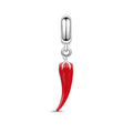 Real 925 Sterling Silver Red Chili Dangle Charms for Bracelet Jewelry Making DIY Designer Accessories Gift