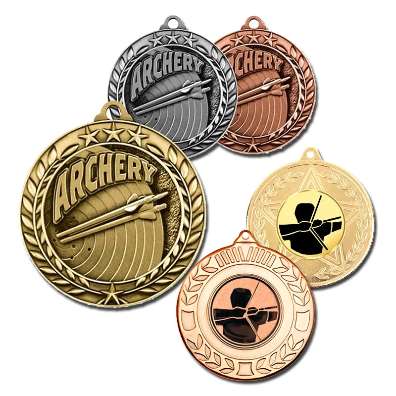 Custom Personalized Race Design Medal Wholesale Maker Award Fencing Shooting Customized Sport Blank Gold Metal Archery Medals
