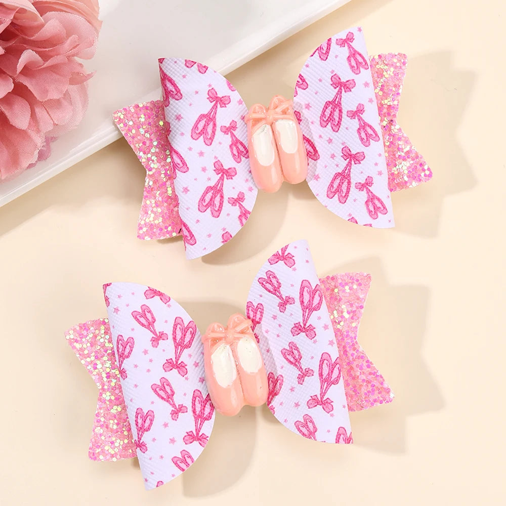 CN 2Pcs Sweet Sparkly Glitter Cartoon Bee Hair Clips for Girls-Party & Gift Occasions 3.15Inch Pigtails