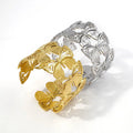 Wholesale Luxury Women's 18K Gold Plated PVD Stainless Steel Bracelet New Arrival Trendy Butterfly Chunky Cuff Bangle Jewellery