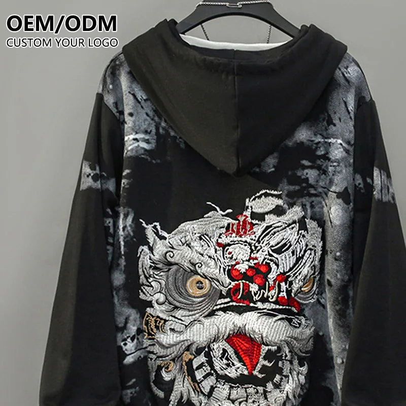 High Quality 100% Cotton Pullover Hoodies Custom Logo Digital Printing Eco-Friendly Warm Oversize Design for Men Winter