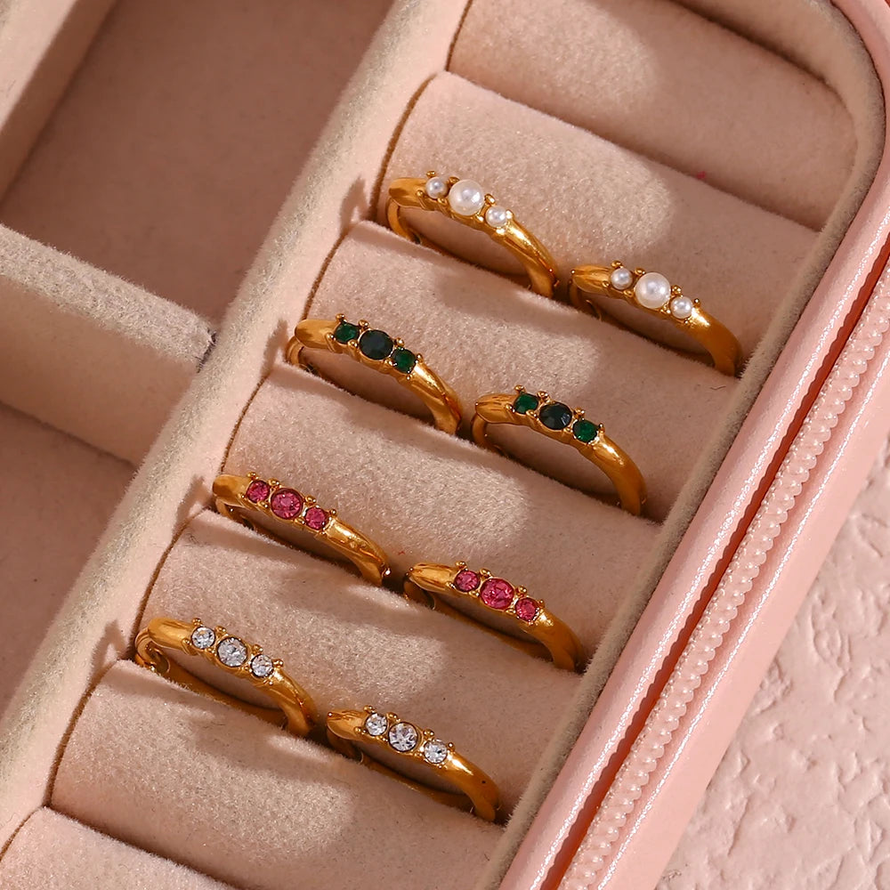 2023 Jewelry  Hot Sale 18K Gold Plated Zircon Huggie Hoop Earrings for Women Diamond Small Hoop Earring