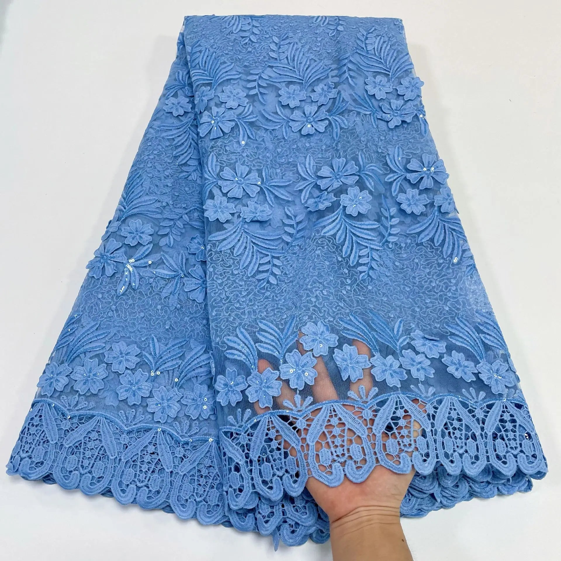 Tela De Encaje Para Vestidos Embroidery Cloth Three-dimensional Embroidered Mesh African Clothing Material Fashion