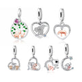 Fit Original Pan Charms Bracelet 925 Sterling Silver Elephant Mother and Baby Bead for Women Instructor Jewelry Making