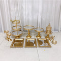 13-Piece Iron Wedding Stage Props Set round Cake Tray Cake Stand for Dessert Table Elegant Wedding Stage Decoration