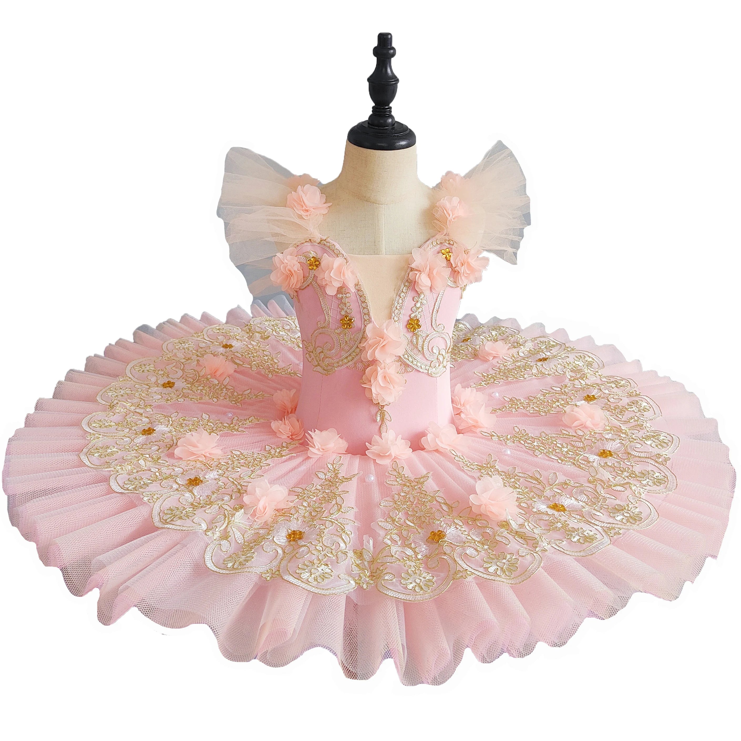 Beauty Little Swan Peach Color Toddler Performance Ballet Costume Girls Professional Costume Tutu Skirt