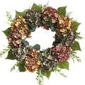 Autumn Wreath Large 22 Inch pink Yellow Purple  Hydrangea Grapevine Wreath Front Welcome Hello Sign  Door Wreath