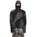 OEM Custom Funnel Neck Two-way Zip Closure Color Block Technical Hooded Track Jacket for Men