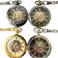 Antique Skeleton Hollow Mechanical Watches Hand Winding Wheel Mechanical Pocket Watches