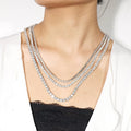 ELEGANT Style 3MM 925 Sterling Silver with Full of Moissanite 3mm Tennis Chain Necklace for Women