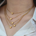 Hot Selling Eco-Friendly Clavicle Chain Stainless Steel 18K Gold Plated Waterproof Letter Peach Heart Pendant Necklace Gift
