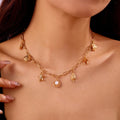 GT Jewelry New Beach Shell Necklace Summer Fashion Starfish Conch Shell Turtle Multi-Pendant Necklace