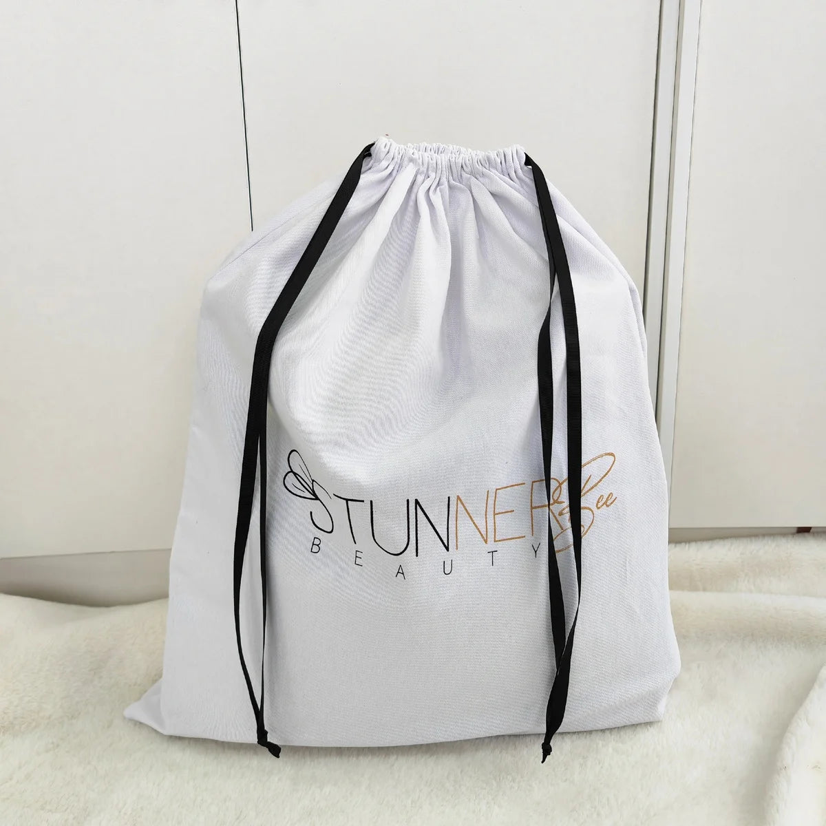 Custom Logo Printing White Large Dust Cotton Twill Bag for Handbag Drawstring  Cotton Dust Packaging Shopping Bag