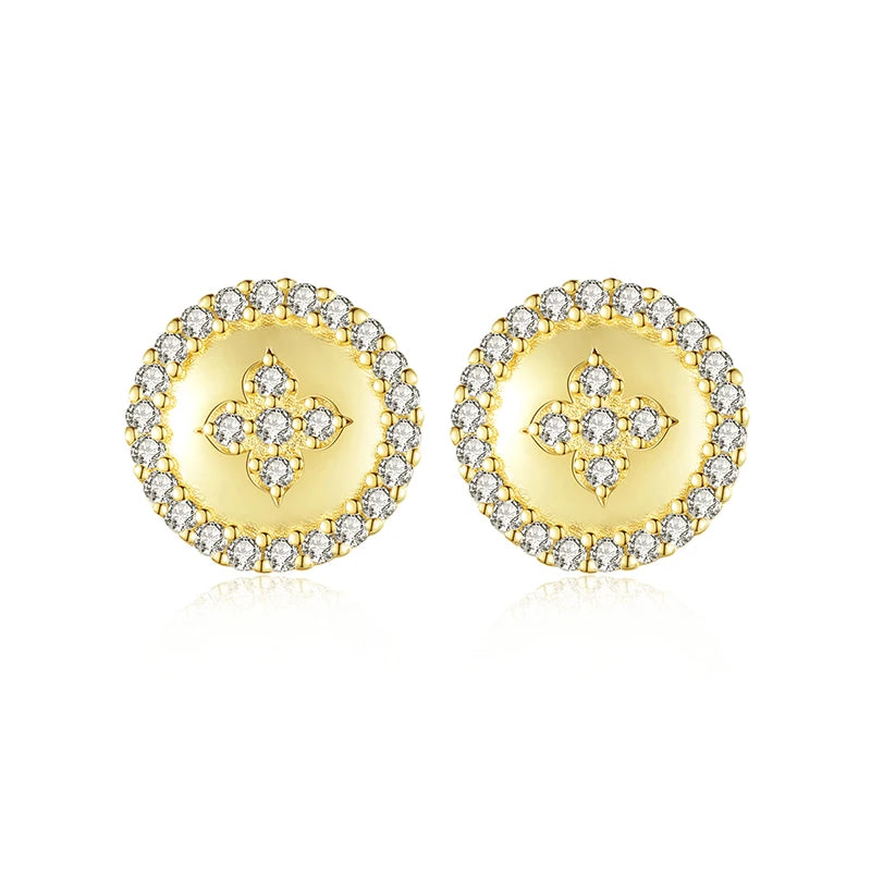 CZCITY Female Silver CZ Earrings New Fashion Earring Trends for Women Small Flower Cute Girls Jewelry
