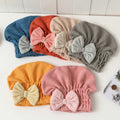 Wholesale Microfiber Hair Drying Towel Head Wrap Bow-Knot Shower-Cap Hair Turban Bath-Cap for Curly Long Wet Hair