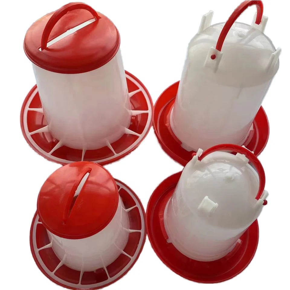 BERYS BYS-D005 1.5L Red and White Automatic Chicken Drinker for Poultry Farming with 6 Months Warranty New
