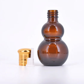 30ml Empty Amber Glass Gourd Dropper Bottle Essential Oil Perfume Pipette Bottles Refillable Container