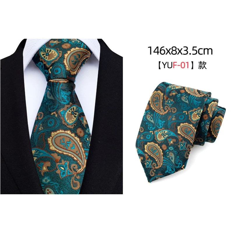 18 Colors Ready to Ship New Paisley Polyester Jacquard Men's Tie Wedding Groomsmen Tie