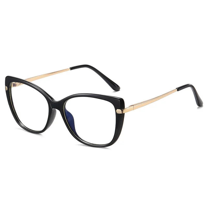 Myopia Glasses Tr90 Glasses Optical Frame Cat Eye Metal Optical Eyewear 2023 Anti Blue Light Glasses