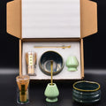 Chasen Ceremonial Grade Matcha Tea Set Kit Gift Box Bamboo Matcha Whisk Holder Spoon Bowl Matcha Whisk