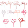 TaiLai Happy Birthday Cake Topper Acrylic Birthday Cupcake Topper Cake Pick Decorations for Party Cake Desserts Pastries