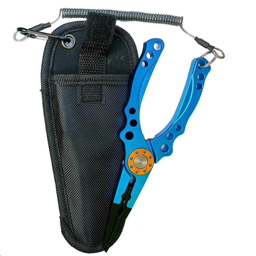 Newbility Factory Wholesale Top Quality  Lanyard and Sheath Aluminium Alloy Lanyard and Nylon Bag Fishing Plier