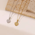 Simple Style 18K Gold Plated Necklace Stainless Steel Geometric Jewelry Heart Shaped Pendant Clavicle Chain Wholesale