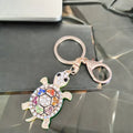 Creative Colorful Diamond Turtle Animal Key Chain Sparkle Rhinestone Crystal Turtle Charm Keychain for Women