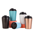 Custom Logo 12oz Stainless Steel Vacuum Coffee Cup Milk Mug with Lid