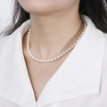 Jiangyuan Elegant 925 Sterling Silver Lobster Clasp 14K Gold Plated Dainty Choker Cultured Freshwater Pearl Necklace