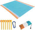 Woqi Waterproof Sand Free Beach Mat with Corner Pockets Portable Mesh Bag for Beach Party Picnic Travel and Outdoor Camping