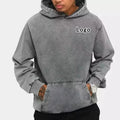 100% Cotton French Terry Blank Pullover Acid Washed Vintage Hoodie for Men Authentic Custom Men's Washed Distressed Hoodie