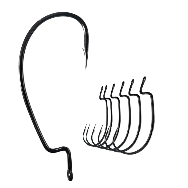 3X Strengthen Crank Fishing Hook 9003 CD Black Nickel  B Jigging Bait Texas Rig Worm Hook Carp Bass Fishhook KK